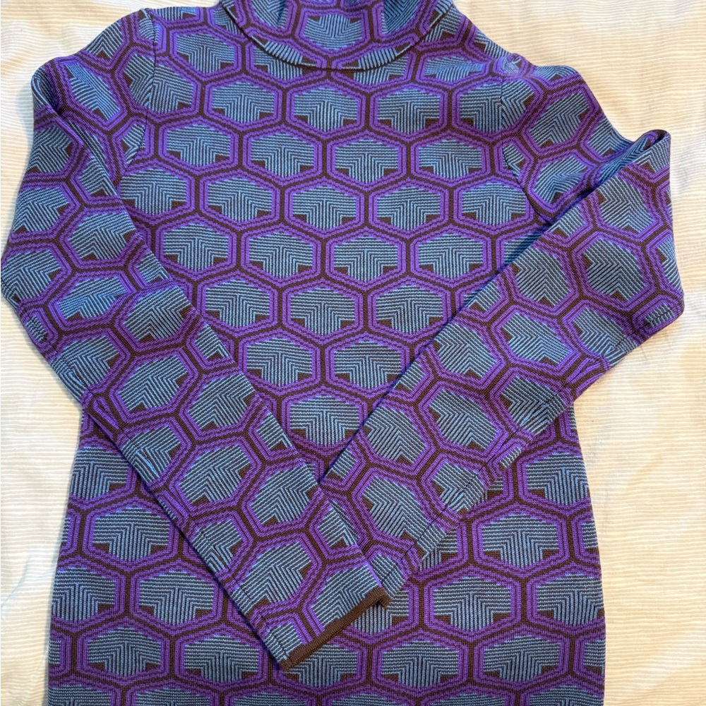 Tory Sport Merino Jacquard Turtleneck
